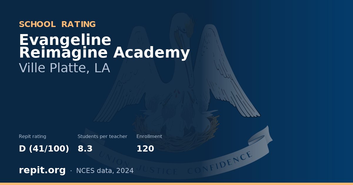 Evangeline Reimagine Academy, Ville Platte, LA — Repit school rating D (41/100)