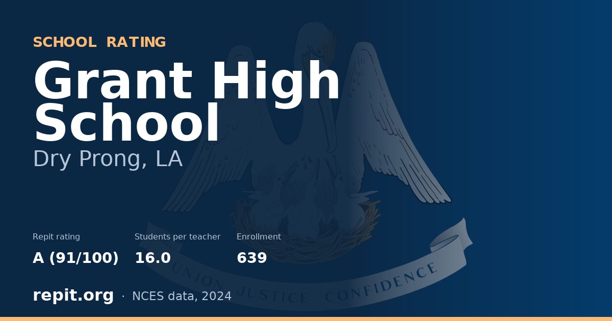Grant High School, Dry Prong, LA — Repit school rating A (91/100)