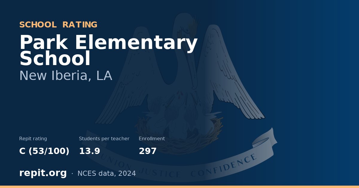 Park Elementary School, New Iberia, LA — Repit school rating C (53/100)