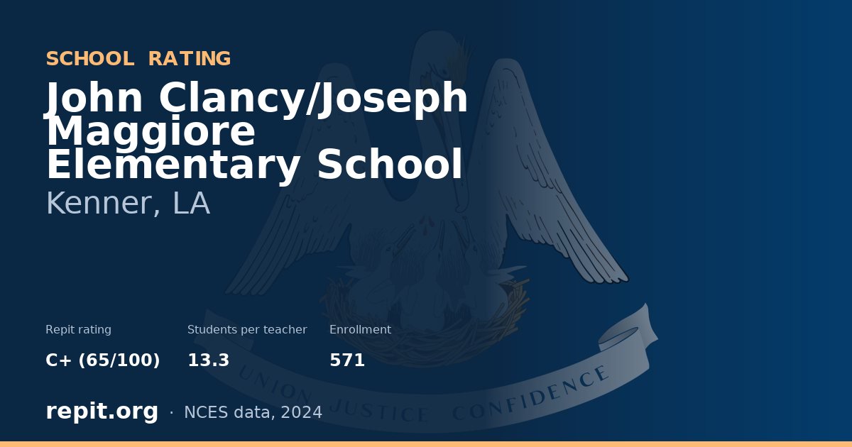 John Clancy/Joseph Maggiore Elementary School, Kenner, LA — Repit school rating C+ (65/100)