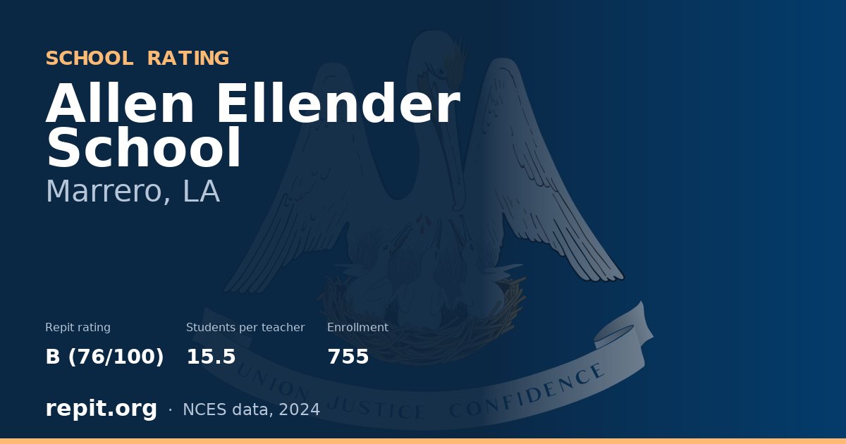 Allen Ellender School, Marrero, LA — Repit school rating B (76/100)