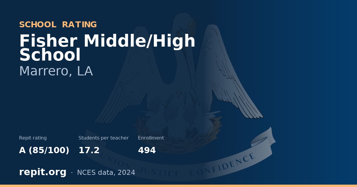 Fisher Middle/High School, Marrero, LA — Repit school rating A (85/100)