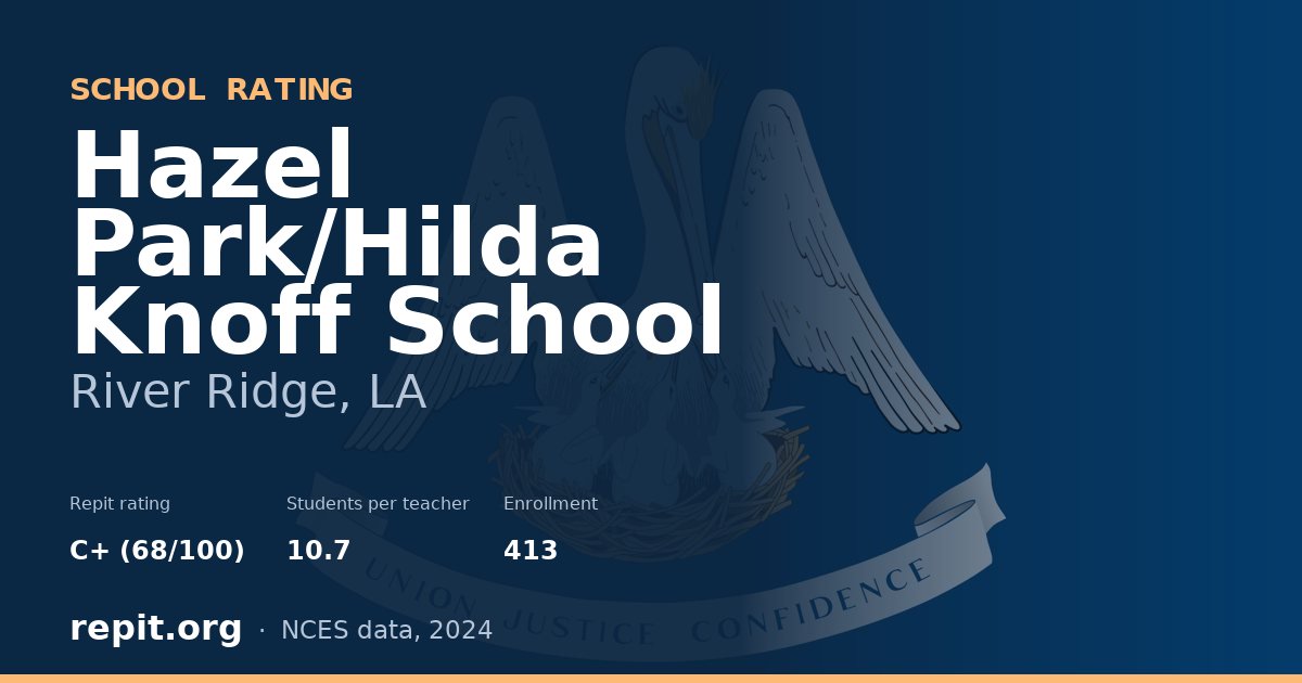 Hazel Park/Hilda Knoff School, River Ridge, LA — Repit school rating C+ (68/100)