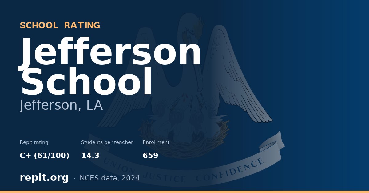 Jefferson School, Jefferson, LA — Repit school rating C+ (61/100)
