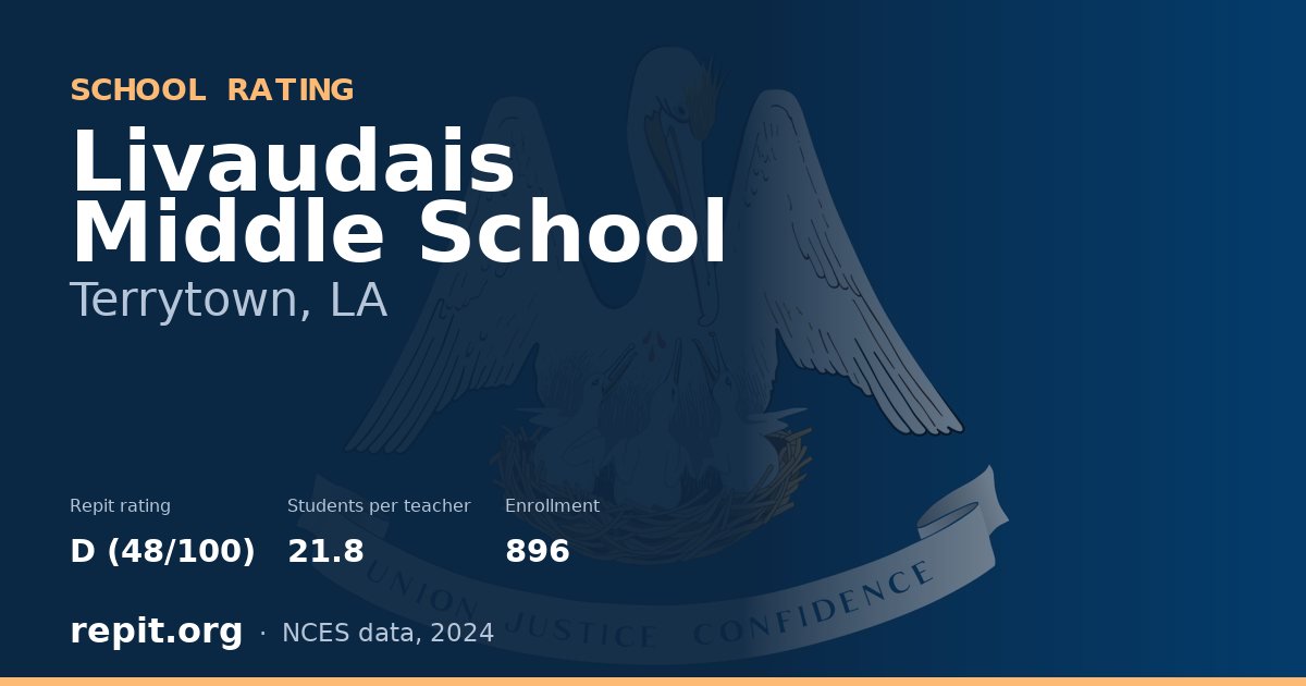 Livaudais Middle School, Terrytown, LA — Repit school rating D (48/100)