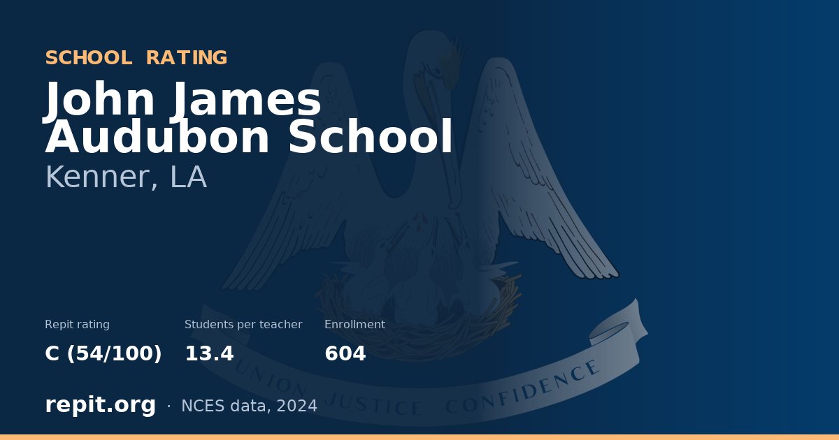 John James Audubon School, Kenner, LA — Repit school rating C (54/100)