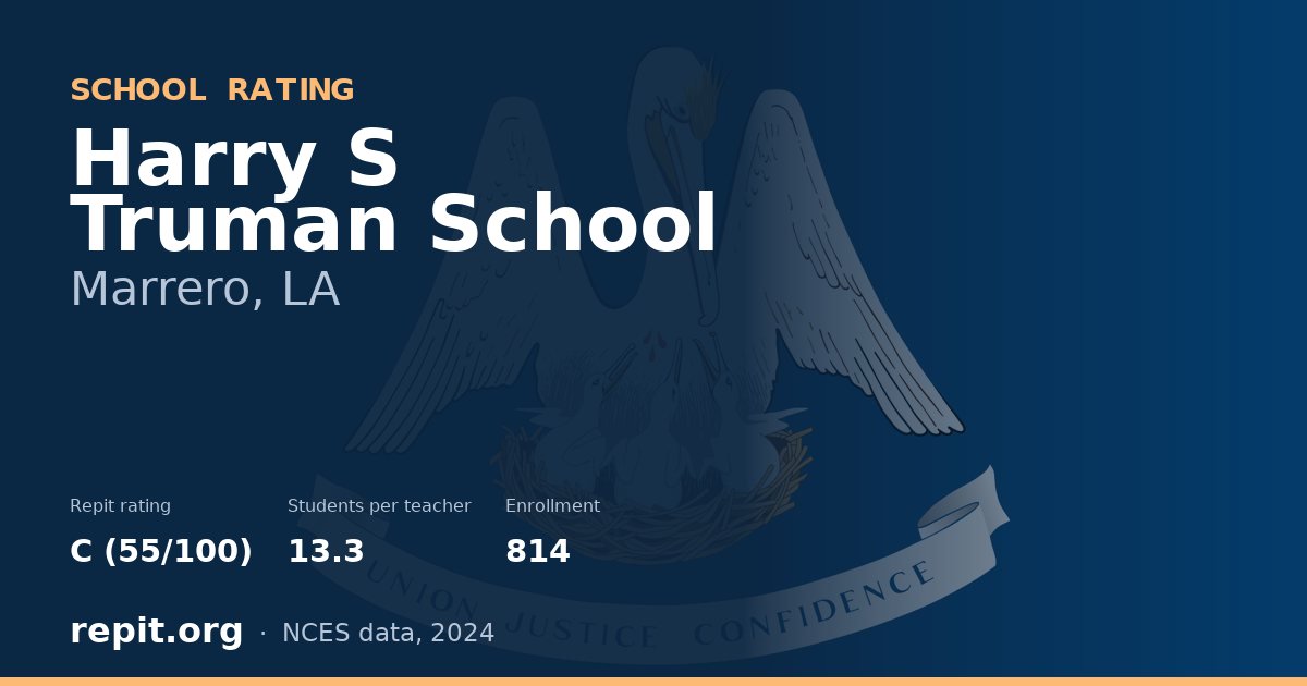 Harry S Truman School, Marrero, LA — Repit school rating C (55/100)