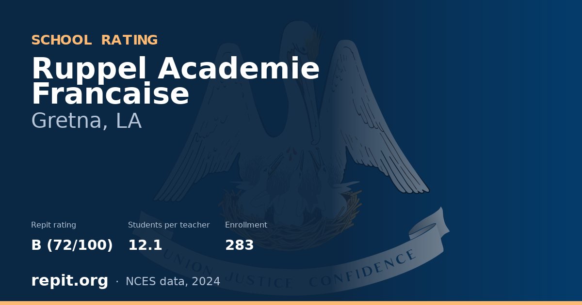 Ruppel Academie Francaise, Gretna, LA — Repit school rating B (72/100)