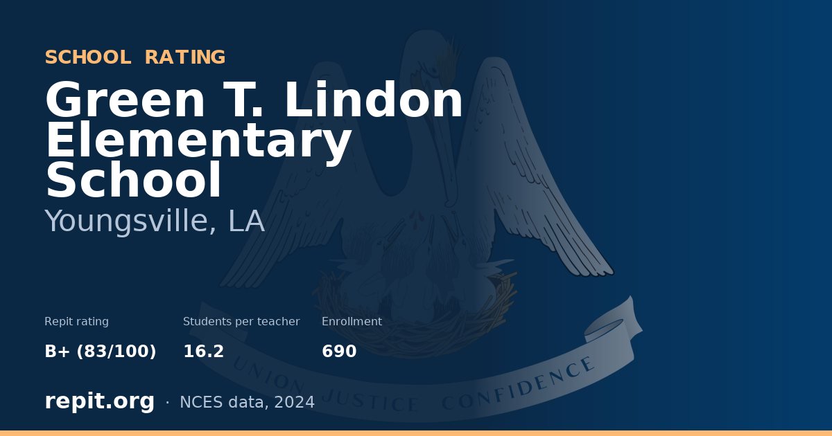 Green T. Lindon Elementary School, Youngsville, LA — Repit school rating B+ (83/100)