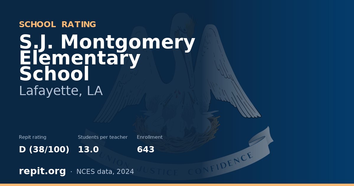 S.J. Montgomery Elementary School, Lafayette, LA — Repit school rating D (38/100)