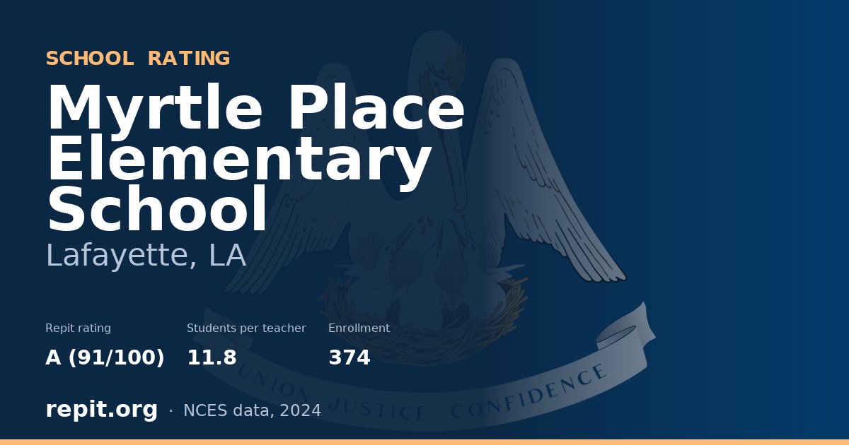 Myrtle Place Elementary School, Lafayette, LA — Repit school rating A (91/100)