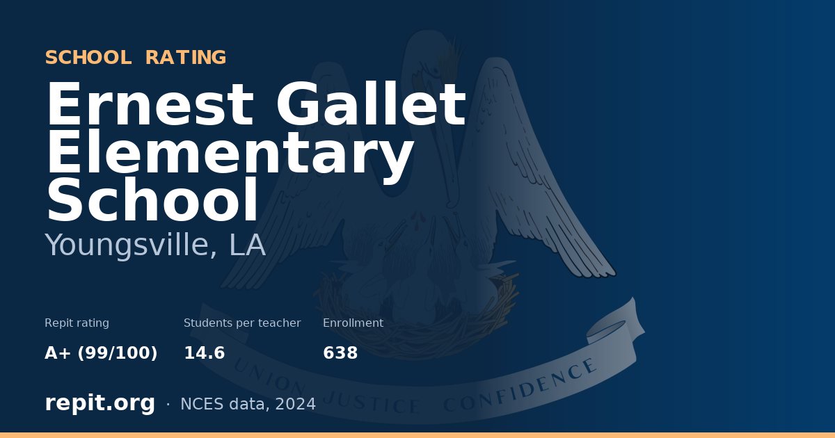 Ernest Gallet Elementary School, Youngsville, LA — Repit school rating A+ (99/100)