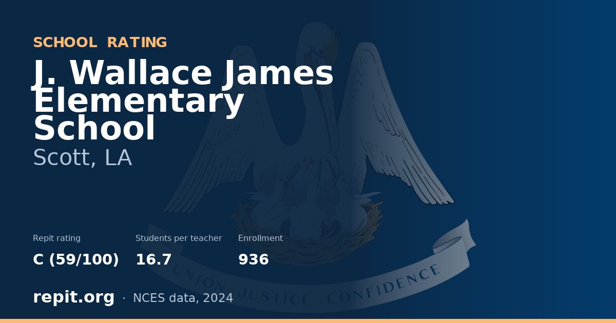 J. Wallace James Elementary School, Scott, LA — Repit school rating C (59/100)