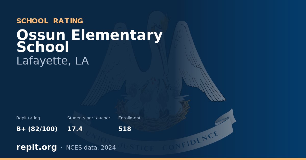 Ossun Elementary School, Lafayette, LA — Repit school rating B+ (82/100)