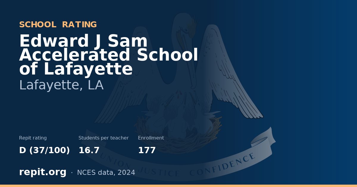 Edward J Sam Accelerated School of Lafayette, Lafayette, LA — Repit school rating D (37/100)