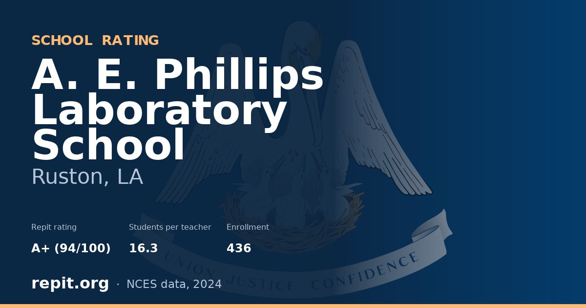 A. E. Phillips Laboratory School, Ruston, LA — Repit school rating A+ (94/100)