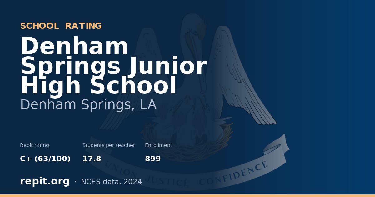 Denham Springs Junior High School, Denham Springs, LA — Repit school rating C+ (63/100)