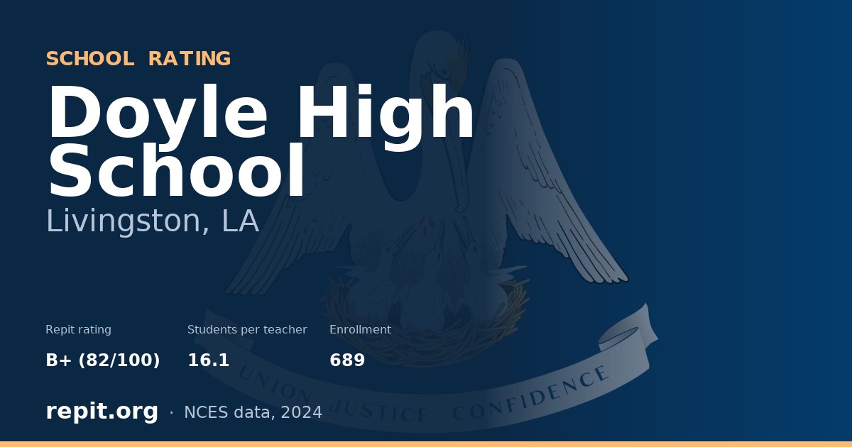 Doyle High School, Livingston, LA — Repit school rating B+ (82/100)