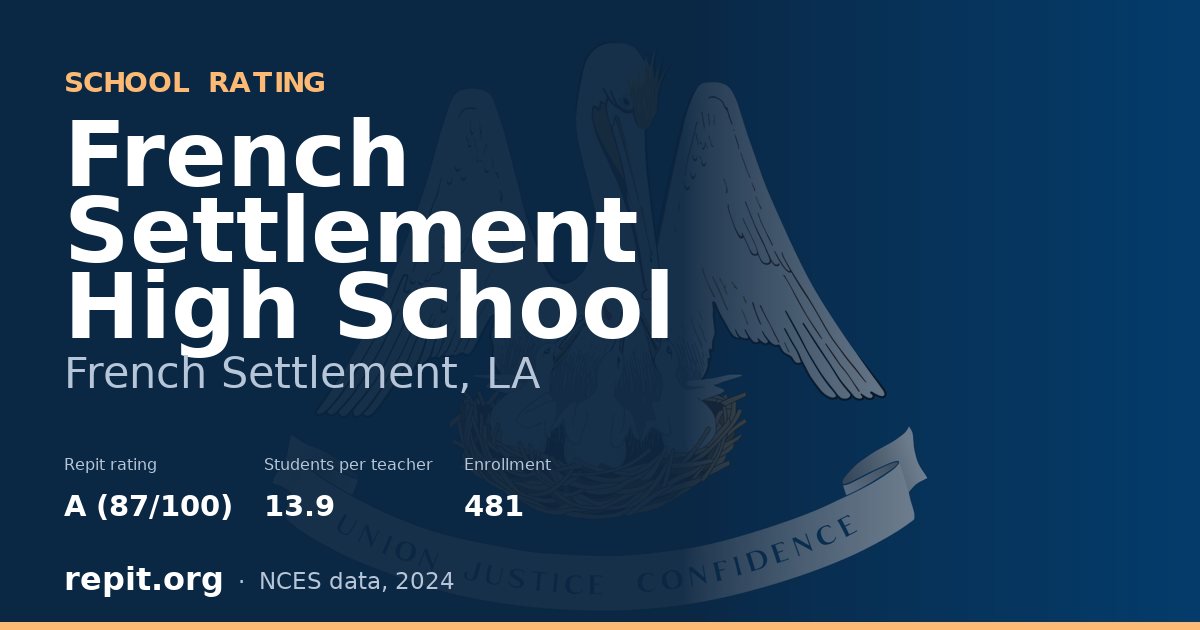 French Settlement High School, French Settlement, LA — Repit school rating A (87/100)