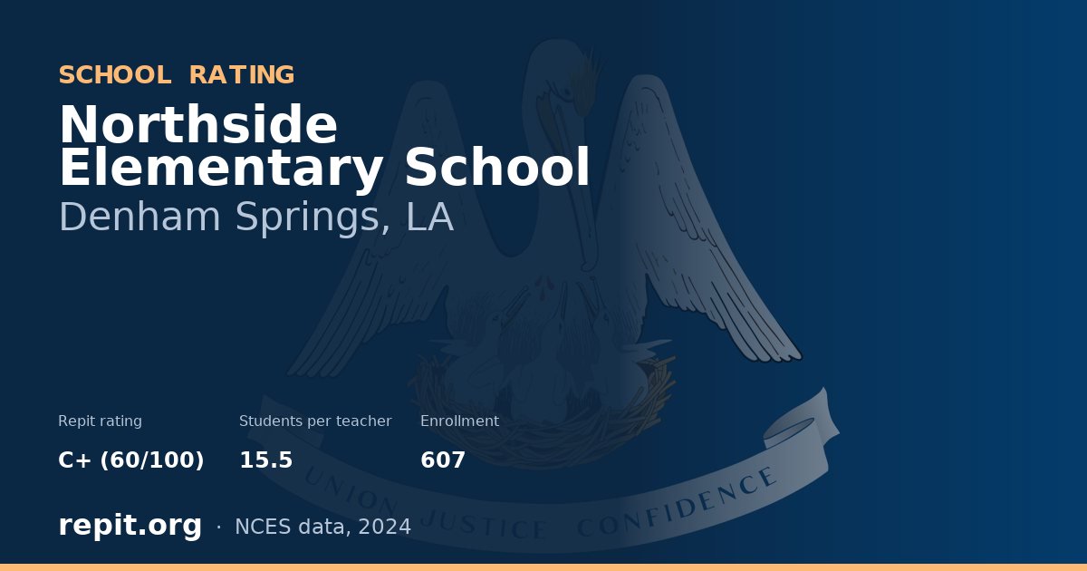 Northside Elementary School, Denham Springs, LA — Repit school rating C+ (60/100)