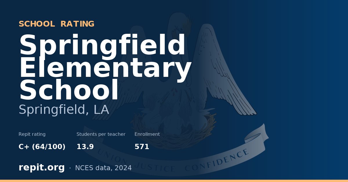 Springfield Elementary School, Springfield, LA — Repit school rating C+ (64/100)