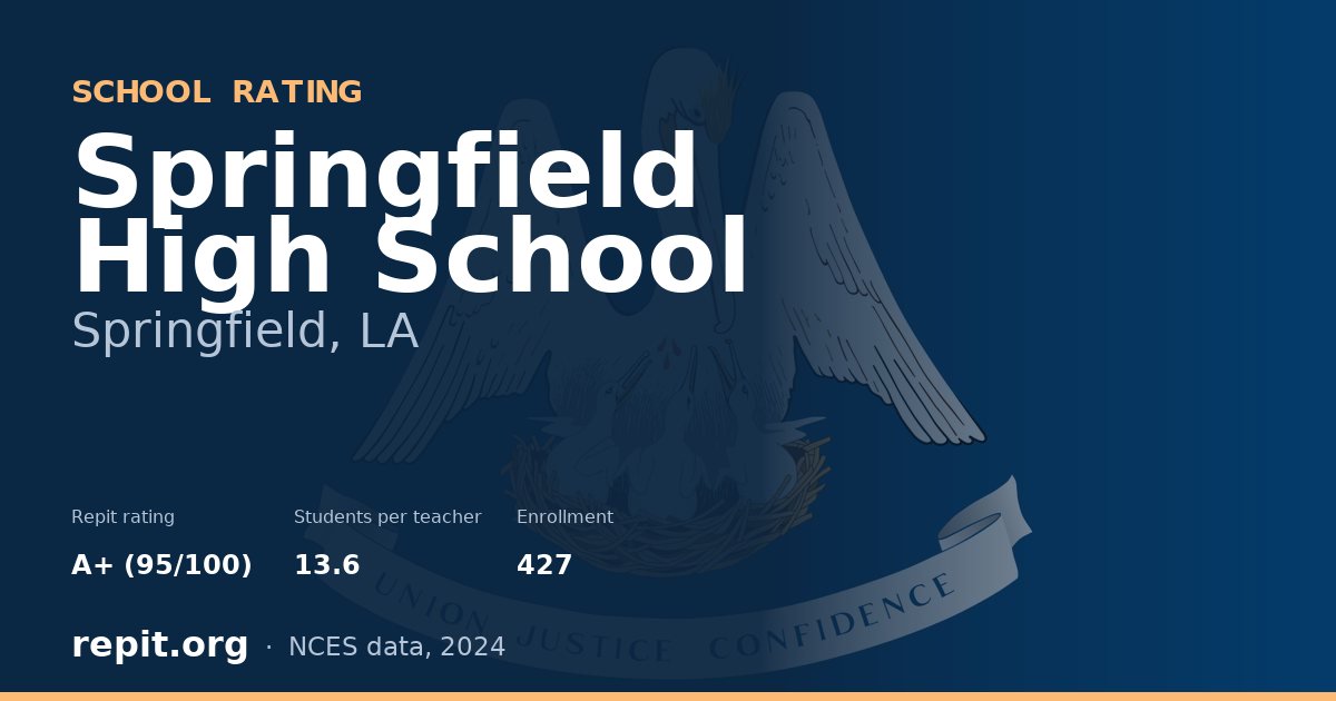 Springfield High School, Springfield, LA — Repit school rating A+ (95/100)