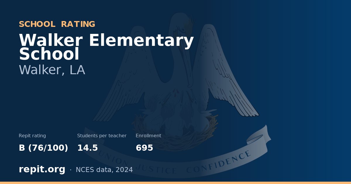 Walker Elementary School, Walker, LA — Repit school rating B (76/100)