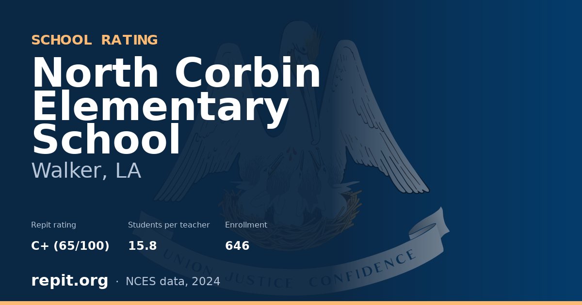 North Corbin Elementary School, Walker, LA — Repit school rating C+ (65/100)