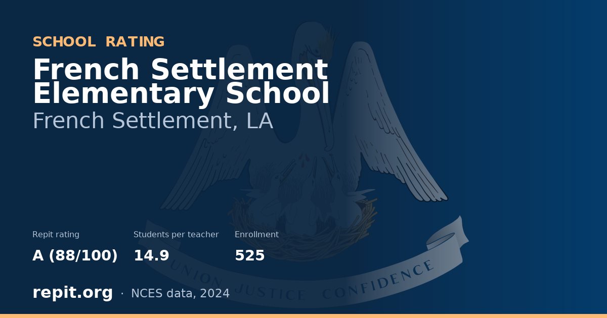 French Settlement Elementary School, French Settlement, LA — Repit school rating A (88/100)