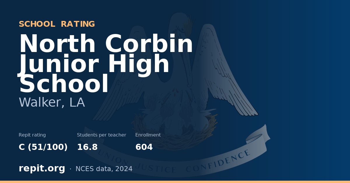 North Corbin Junior High School, Walker, LA — Repit school rating C (51/100)