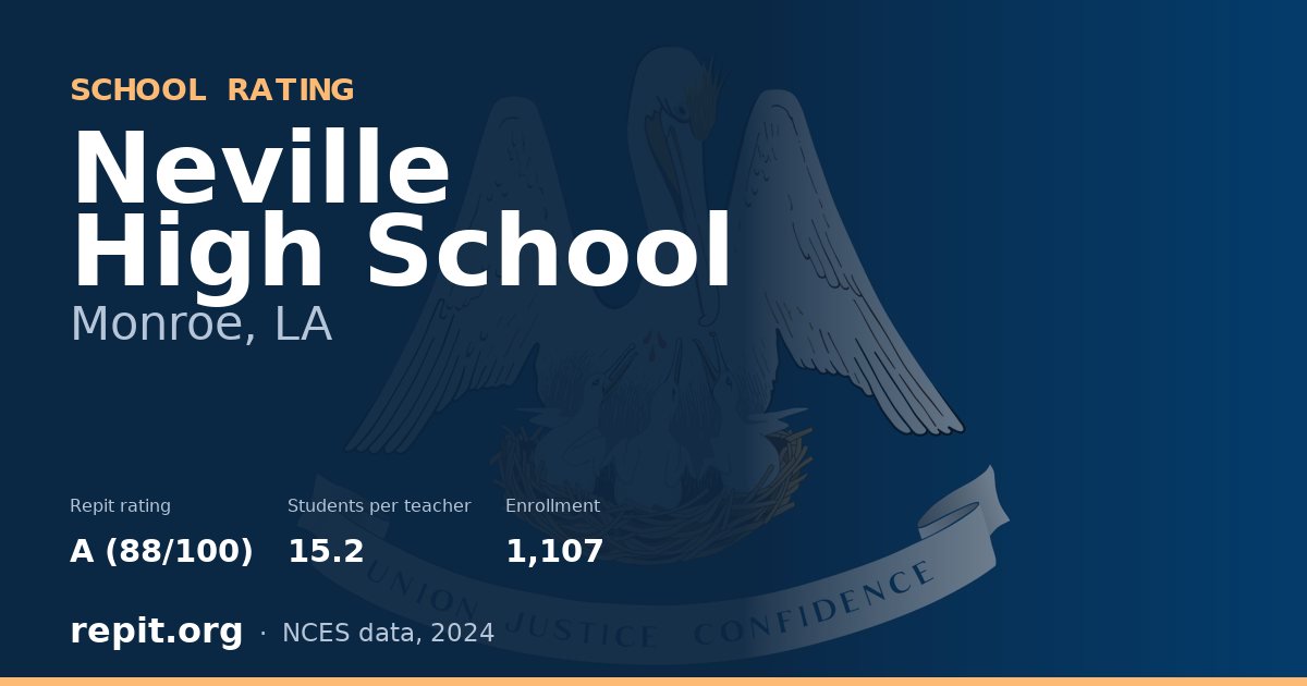 Neville High School, Monroe, LA — Repit school rating A (88/100)