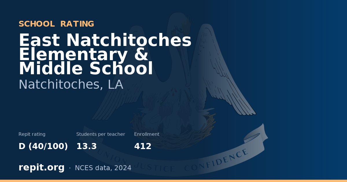 East Natchitoches Elementary & Middle School, Natchitoches, LA — Repit school rating D (40/100)