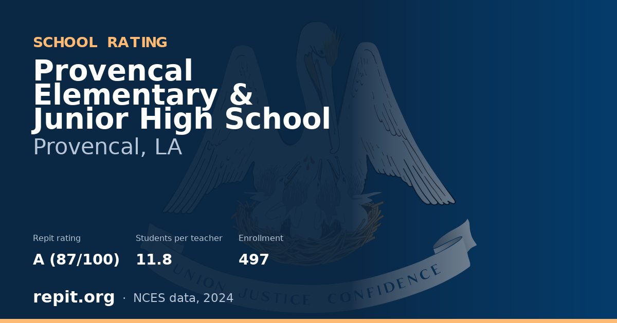 Provencal Elementary & Junior High School, Provencal, LA — Repit school rating A (87/100)