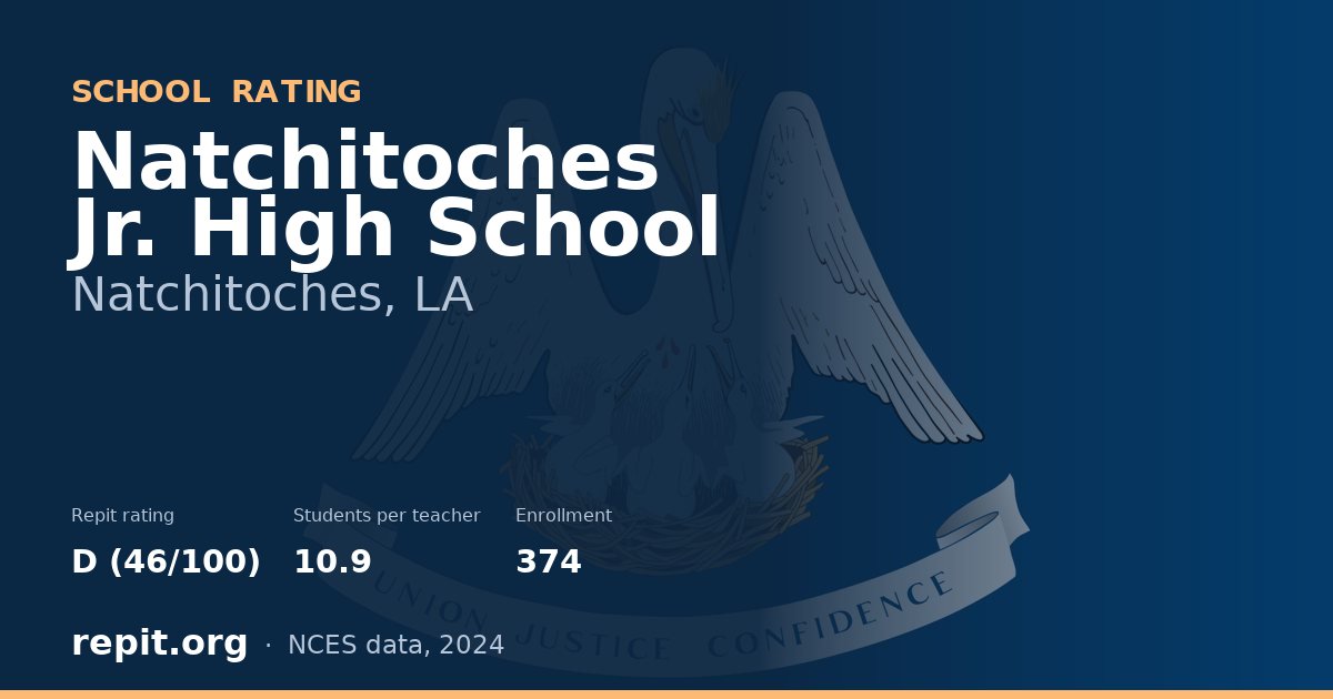 Natchitoches Jr. High School, Natchitoches, LA — Repit school rating D (46/100)