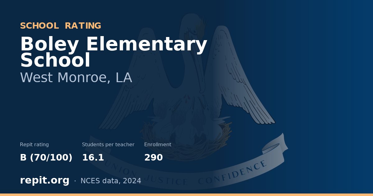Boley Elementary School, West Monroe, LA — Repit school rating B (70/100)