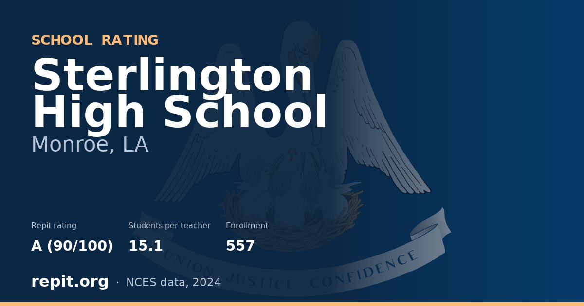 Sterlington High School, Monroe, LA — Repit school rating A (90/100)