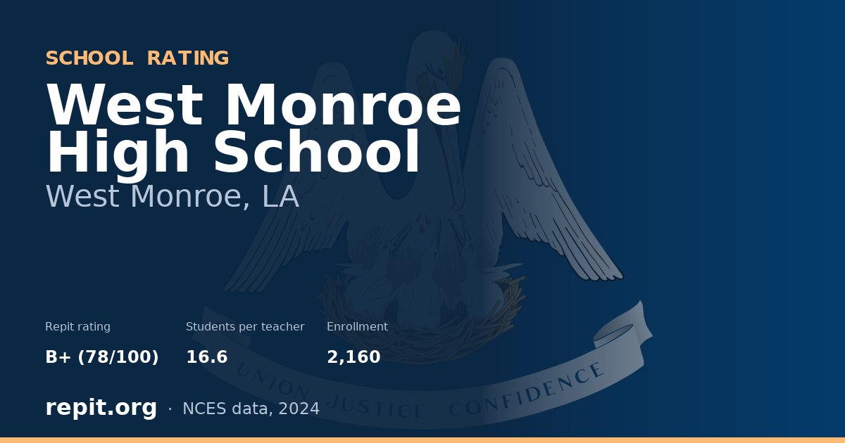 West Monroe High School, West Monroe, LA — Repit school rating B+ (78/100)
