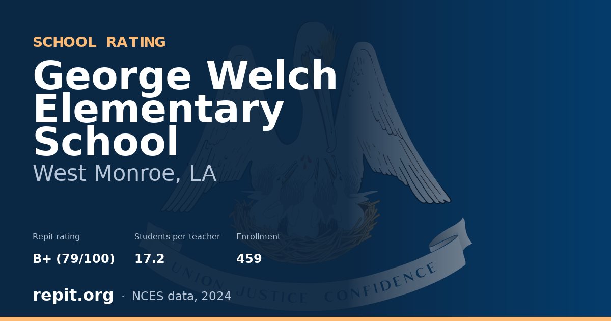 George Welch Elementary School, West Monroe, LA — Repit school rating B+ (79/100)