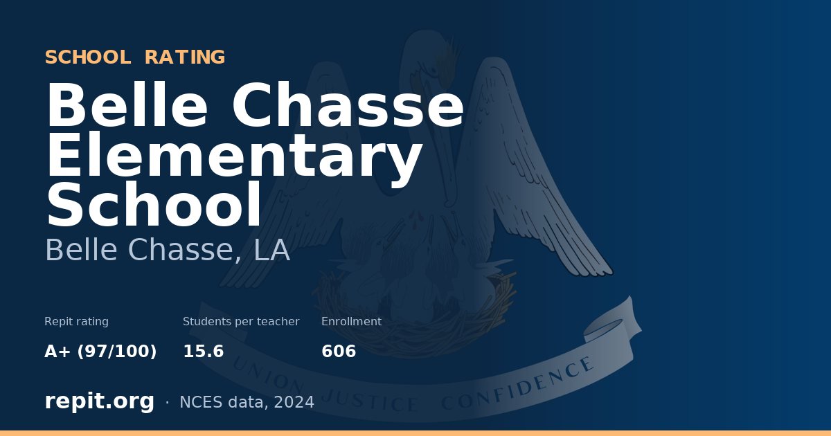 Belle Chasse Elementary School, Belle Chasse, LA — Repit school rating A+ (97/100)