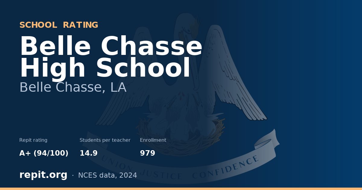 Belle Chasse High School, Belle Chasse, LA — Repit school rating A+ (94/100)