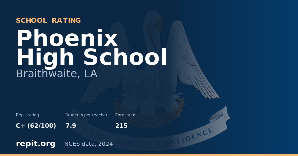 Phoenix High School, Braithwaite, LA — Repit school rating C+ (62/100)