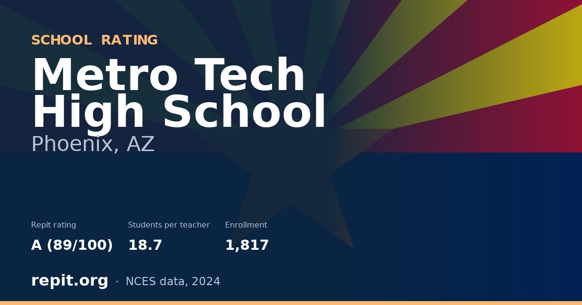 Metro Tech High School, Phoenix, AZ — Repit school rating A (89/100)