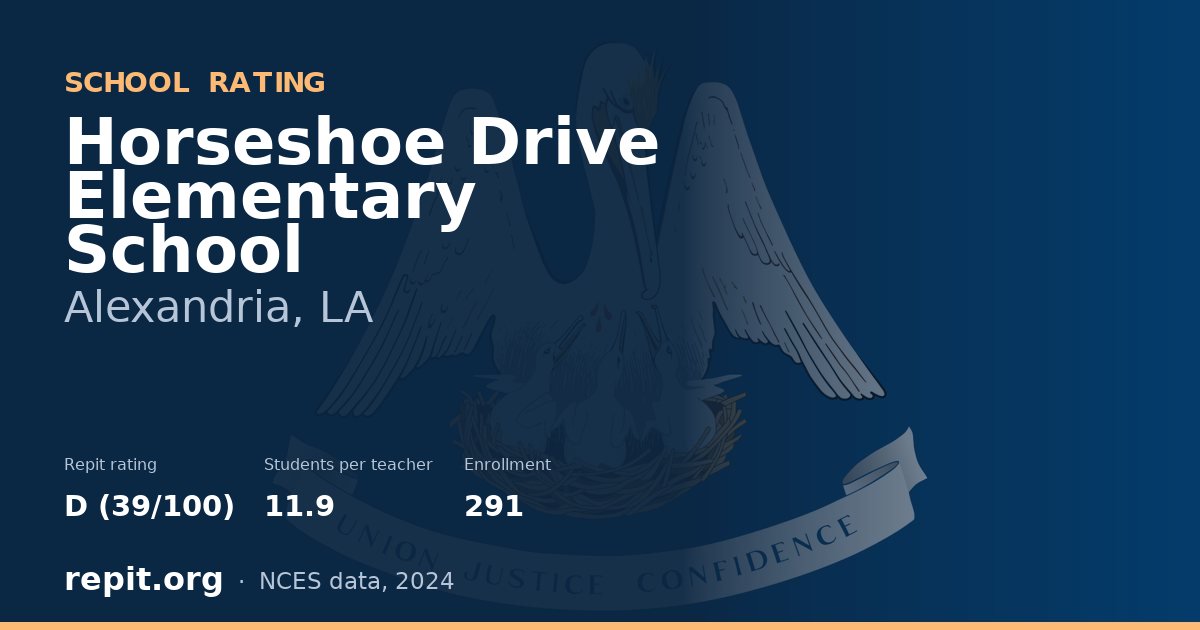 Horseshoe Drive Elementary School, Alexandria, LA — Repit school rating D (39/100)
