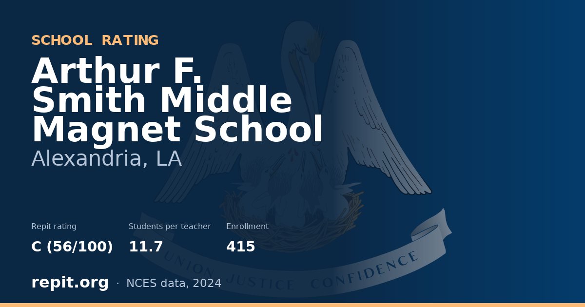 Arthur F. Smith Middle Magnet School, Alexandria, LA — Repit school rating C (56/100)