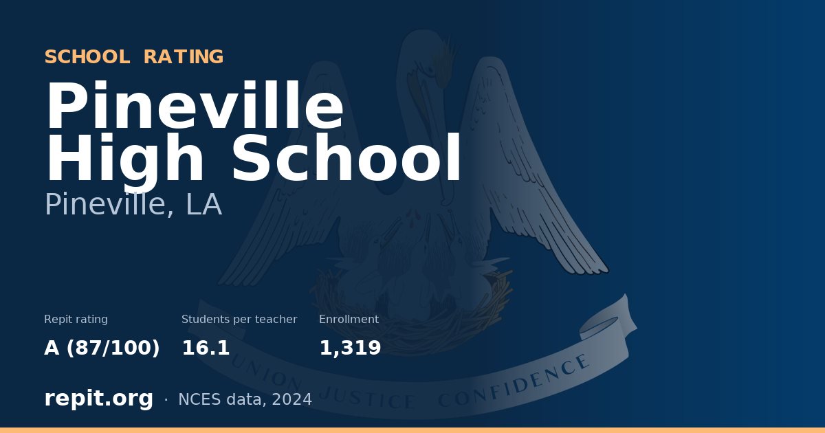 Pineville High School, Pineville, LA — Repit school rating A (87/100)