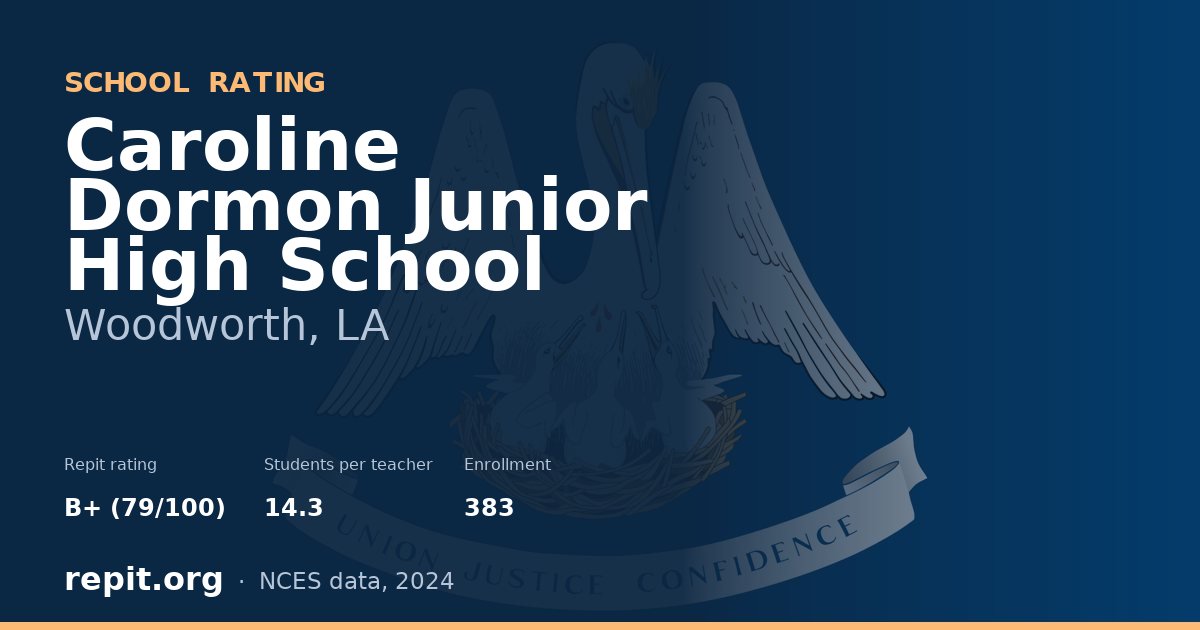 Caroline Dormon Junior High School, Woodworth, LA — Repit school rating B+ (79/100)