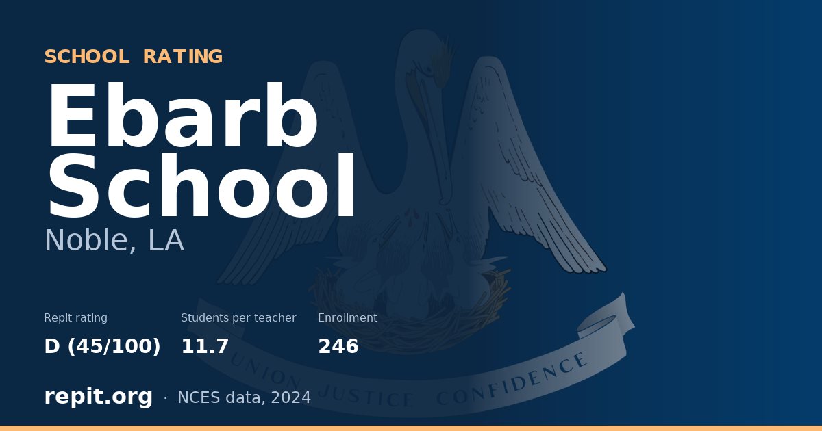 Ebarb School, Noble, LA — Repit school rating D (45/100)