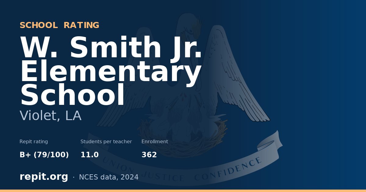 W. Smith Jr. Elementary School, Violet, LA — Repit school rating B+ (79/100)