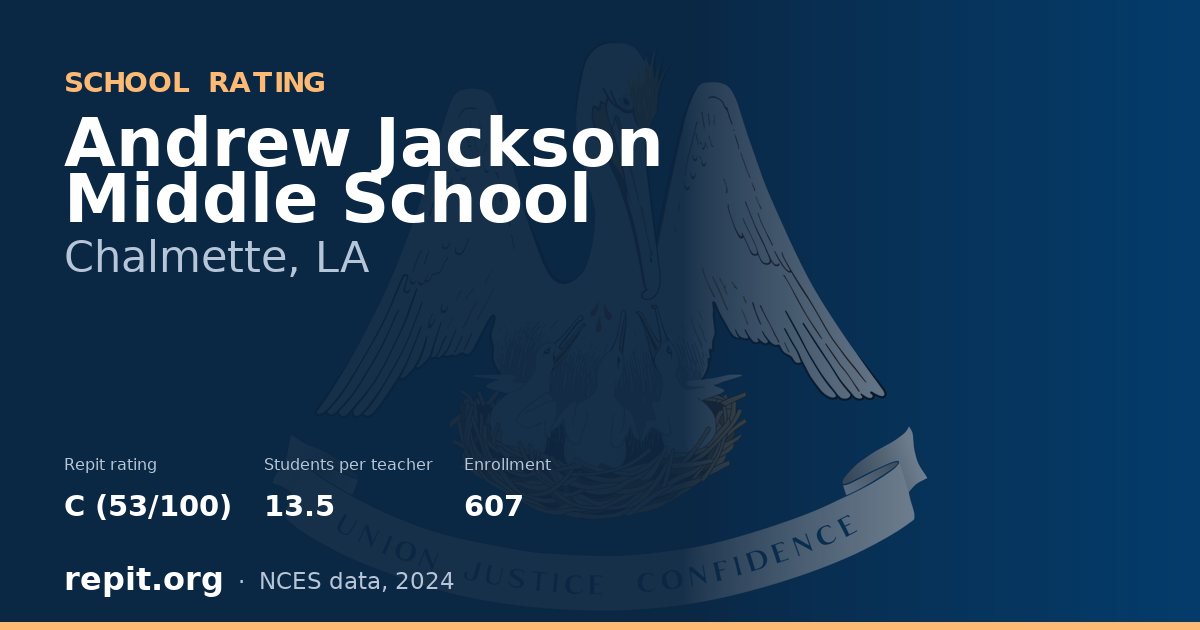 Andrew Jackson Middle School, Chalmette, LA — Repit school rating C (53/100)