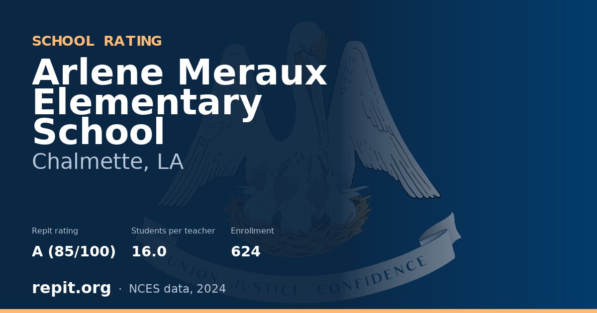 Arlene Meraux Elementary School, Chalmette, LA — Repit school rating A (85/100)
